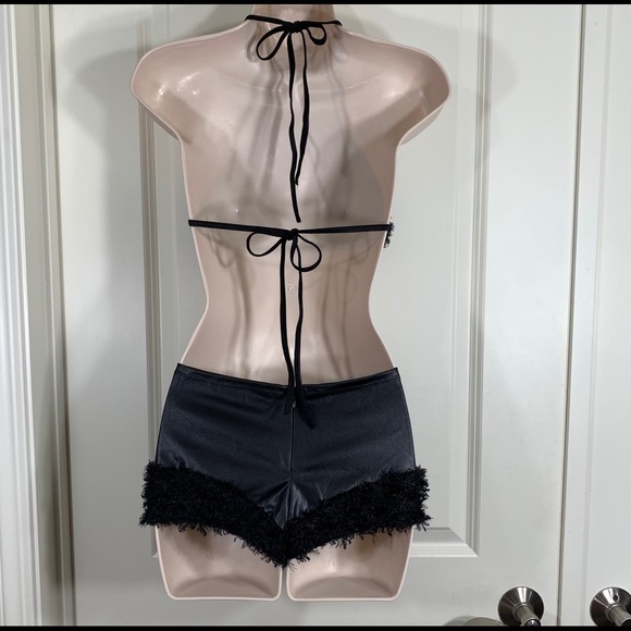 Rare Vintage Y2K Leg Avenue Fuzzy Crop Top Shorts - Picture 15 of 16